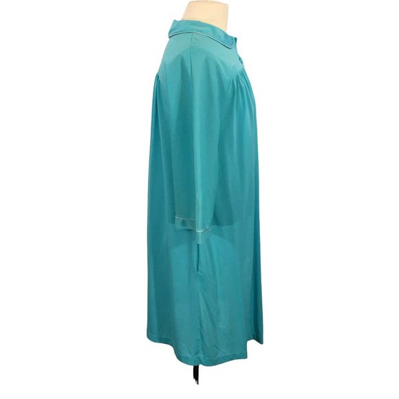 Lorraine Vintage Blue Button Front Robe, House Coat, MuuMuu, size M - Picture 5 of 10
